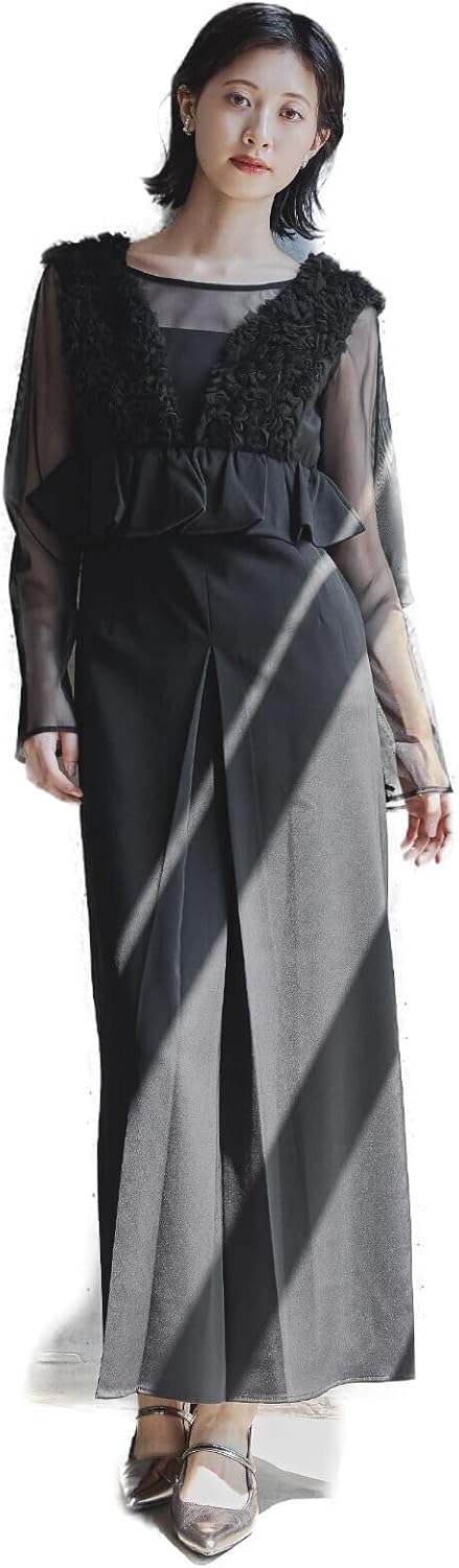 niana] チュールフリルペプラムドレス パーティードレス 結婚式